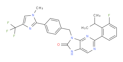 2-[3-Fluoro-2-(1-methylethyl)phenyl]-7,9-dihydro-9-[[4-[1-methyl-4-(trifluoromethyl)-1H-imidazol-2-yl]phenyl]methyl]-8H-purin-8-one (ACI)