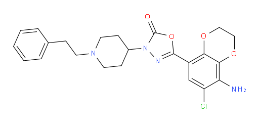 5-(8-Amino-7-chloro-2,3-dihydro-1,4-benzodioxin-5-yl)-3-[1-(2-phenylethyl)-4-piperidinyl]-1,3,4-oxadiazol-2(3H)-one (ACI)