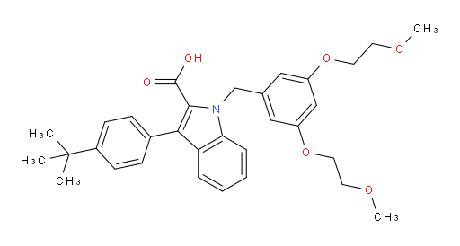1-[[3,5-Bis(2-methoxyethoxy)phenyl]methyl]-3-[4-(1,1-dimethylethyl)phenyl]-1H-indole-2-carboxylic acid (ACI)