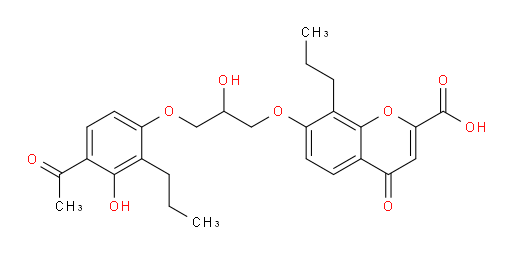 7-[3-(4-Acetyl-3-hydroxy-2-propylphenoxy)-2-hydroxypropoxy]-4-oxo-8-propyl-4H-1-benzopyran-2-carboxylic acid (ACI)