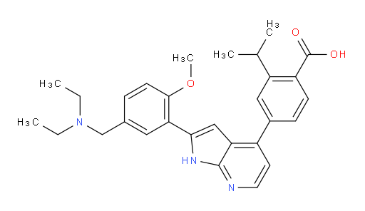 4-[2-[5-[(Diethylamino)methyl]-2-methoxyphenyl]-1H-pyrrolo[2,3-b]pyridin-4-yl]-2-(1-methylethyl)benzoic acid (ACI)