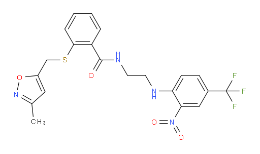 2-[[(3-Methyl-5-isoxazolyl)methyl]thio]-N-[2-[[2-nitro-4-(trifluoromethyl)phenyl]amino]ethyl]benzamide (ACI)