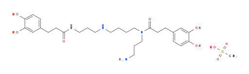 Benzenepropanamide, N-(3-aminopropyl)-N-[4-[[3-[[3-(3,4-dihydroxyphenyl)-1-oxopropyl]amino]propyl]amino]butyl]-3,4-dihydroxy-, methanesulfonate (1:1) (ACI)