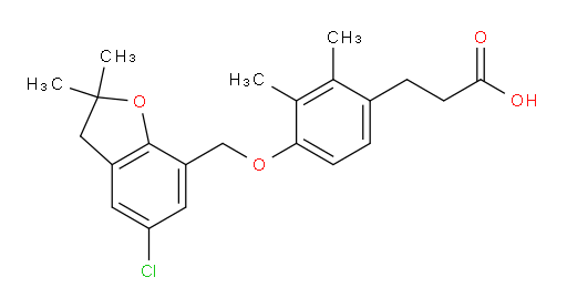 4-[(5-Chloro-2,3-dihydro-2,2-dimethyl-7-benzofuranyl)methoxy]-2,3-dimethylbenzenepropanoic acid (ACI)