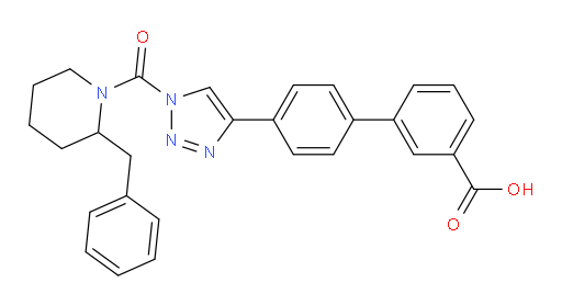 4′-[1-[[2-(Phenylmethyl)-1-piperidinyl]carbonyl]-1H-1,2,3-triazol-4-yl][1,1′-biphenyl]-3-carboxylic acid (ACI)