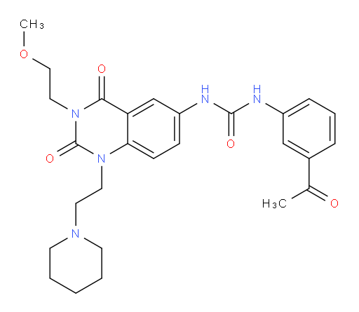 Urea, N-(3-acetylphenyl)-N′-[1,2,3,4-tetrahydro-3-(2-methoxyethyl)-2,4-dioxo-1-[2-(1-piperidinyl)ethyl]-6-quinazolinyl]- (ACI)