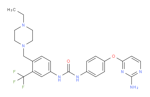 N-[4-[(2-Amino-4-pyrimidinyl)oxy]phenyl]-N′-[4-[(4-ethyl-1-piperazinyl)methyl]-3-(trifluoromethyl)phenyl]urea (ACI)