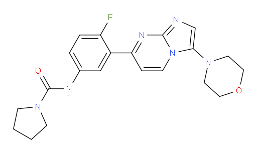 N-[4-Fluoro-3-[3-(4-morpholinyl)imidazo[1,2-a]pyrimidin-7-yl]phenyl]-1-pyrrolidinecarboxamide (ACI)