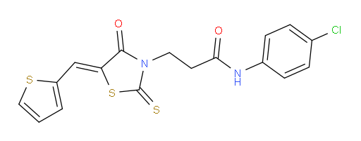 N-(4-Chlorophenyl)-4-oxo-5-(2-thienylmethylene)-2-thioxo-3-thiazolidinepropanamide (ACI)