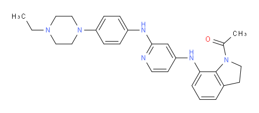 Ethanone, 1-[7-[[2-[[4-(4-ethyl-1-piperazinyl)phenyl]amino]-4-pyridinyl]amino]-2,3-dihydro-1H-indol-1-yl]- (ACI)