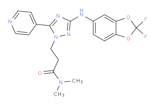 3-[(2,2-Difluoro-1,3-benzodioxol-5-yl)amino]-N,N-dimethyl-5-(4-pyridinyl)-1H-1,2,4-triazole-1-propanamide (ACI)