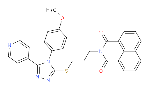 2-[3-[[4-(4-Methoxyphenyl)-5-(4-pyridinyl)-4H-1,2,4-triazol-3-yl]thio]propyl]-1H-benz[de]isoquinoline-1,3(2H)-dione (ACI)