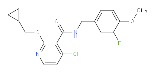 4-Chloro-2-(cyclopropylmethoxy)-N-[(3-fluoro-4-methoxyphenyl)methyl]-3-pyridinecarboxamide (ACI)