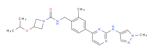 3-(1-Methylethoxy)-N-[[2-methyl-4-[2-[(1-methyl-1H-pyrazol-4-yl)amino]-4-pyrimidinyl]phenyl]methyl]-1-azetidinecarboxamide (ACI)