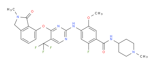 4-[[4-[(2,3-Dihydro-2-methyl-3-oxo-1H-isoindol-4-yl)oxy]-5-(trifluoromethyl)-2-pyrimidinyl]amino]-2-fluoro-5-methoxy-N-(1-methyl-4-piperidinyl)benzamide (ACI)