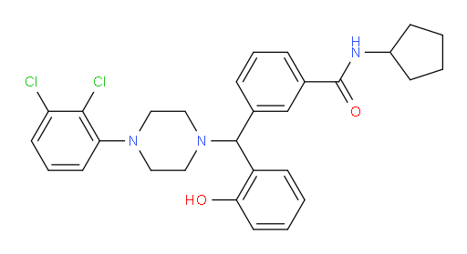 N-Cyclopentyl-3-[[4-(2,3-dichlorophenyl)-1-piperazinyl](2-hydroxyphenyl)methyl]benzamide (ACI)