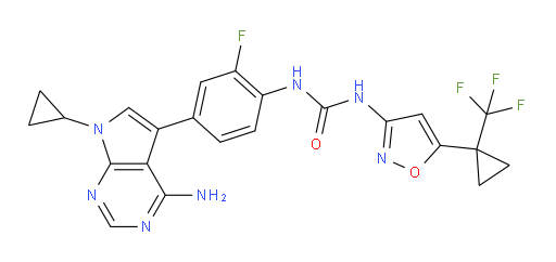 N-[4-(4-Amino-7-cyclopropyl-7H-pyrrolo[2,3-d]pyrimidin-5-yl)-2-fluorophenyl]-N′-[5-[1-(trifluoromethyl)cyclopropyl]-3-isoxazolyl]urea (ACI)