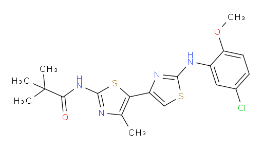 N-[2-[(5-Chloro-2-methoxyphenyl)amino]-4′-methyl[4,5′-bithiazol]-2′-yl]-2,2-dimethylpropanamide (ACI)