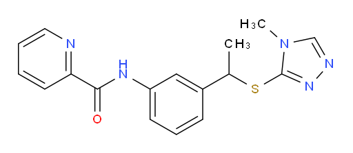 N-[3-[1-[(4-Methyl-4H-1,2,4-triazol-3-yl)thio]ethyl]phenyl]-2-pyridinecarboxamide (ACI)