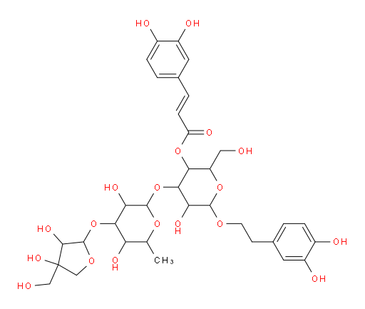 β-D-Glucopyranoside, 2-(3,4-dihydroxyphenyl)ethyl O-D-apio-β-D-furanosyl-(1→3)-O-6-deoxy-α-L-mannopyranosyl-(1→3)-, 4-[(2E)-3-(3,4-dihydroxyphenyl)-2-propenoate] (9CI, ACI)