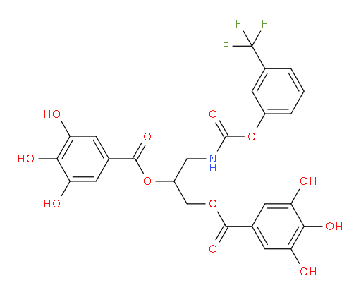 1,1′-[1-[[[[3-(Trifluoromethyl)phenoxy]carbonyl]amino]methyl]-1,2-ethanediyl] bis(3,4,5-trihydroxybenzoate) (ACI)