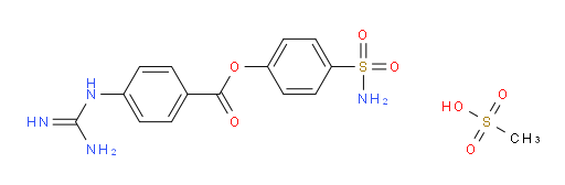 Benzoic acid, 4-[(aminoiminomethyl)amino]-, 4-(aminosulfonyl)phenyl ester, methanesulfonate (1:1) (ACI)