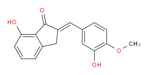 (2E)-2,3-Dihydro-7-hydroxy-2-[(3-hydroxy-4-methoxyphenyl)methylene]-1H-inden-1-one (ACI)