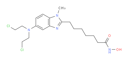 5-[Bis(2-chloroethyl)amino]-N-hydroxy-1-methyl-1H-benzimidazole-2-heptanamide (ACI)