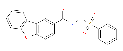 2-Dibenzofurancarboxylic acid, 2-(phenylsulfonyl)hydrazide (9CI, ACI)