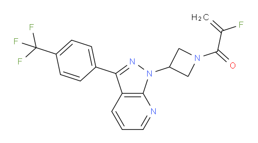 2-Fluoro-1-[3-[3-[4-(trifluoromethyl)phenyl]-1H-pyrazolo[3,4-b]pyridin-1-yl]-1-azetidinyl]-2-propen-1-one (ACI)