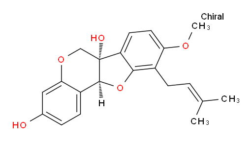 (6aS,11aS)-9-Methoxy-10-(3-methyl-2-buten-1-yl)-6H-benzofuro[3,2-c][1]benzopyran-3,6a(11aH)-diol (ACI)