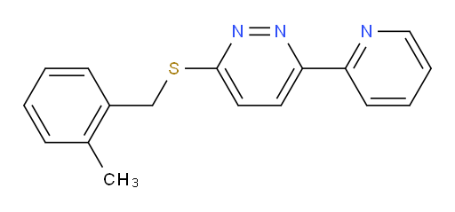 3-[[(2-Methylphenyl)methyl]thio]-6-(2-pyridinyl)pyridazine (ACI)