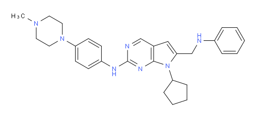 7H-Pyrrolo[2,3-d]pyrimidine-6-methanamine, 7-cyclopentyl-2-[[4-(4-methyl-1-piperazinyl)phenyl]amino]-N-phenyl- (ACI)