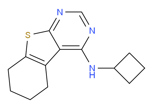 N-Cyclobutyl-5,6,7,8-tetrahydro[1]benzothieno[2,3-d]pyrimidin-4-amine (ACI)
