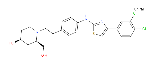 (2R,4S)-1-[2-[4-[[4-(3,4-Dichlorophenyl)-2-thiazolyl]amino]phenyl]ethyl]-4-hydroxy-2-piperidinemethanol (ACI)