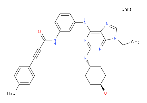 N-[3-[[9-Ethyl-2-[(trans-4-hydroxycyclohexyl)amino]-9H-purin-6-yl]amino]phenyl]-3-(4-methylphenyl)-2-propynamide (ACI)