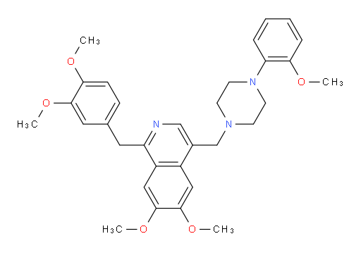 1-[(3,4-Dimethoxyphenyl)methyl]-6,7-dimethoxy-4-[[4-(2-methoxyphenyl)-1-piperazinyl]methyl]isoquinoline (ACI)