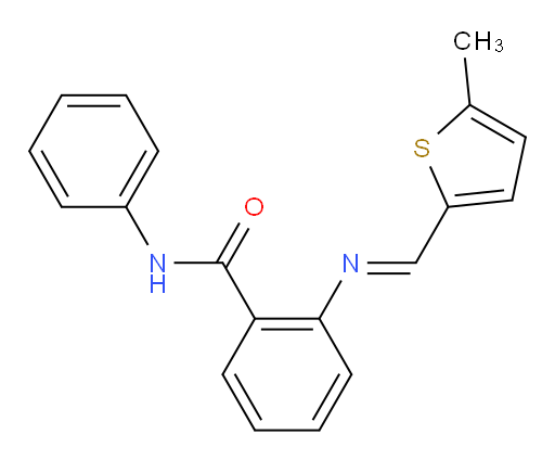 2-[(E)-[(5-Methyl-2-thienyl)methylene]amino]-N-phenylbenzamide (ACI)