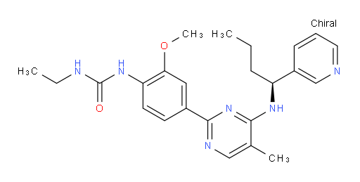 N-Ethyl-N′-[2-methoxy-4-[5-methyl-4-[[(1S)-1-(3-pyridinyl)butyl]amino]-2-pyrimidinyl]phenyl]urea (ACI)