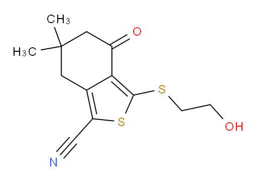 4,5,6,7-Tetrahydro-3-[(2-hydroxyethyl)thio]-6,6-dimethyl-4-oxobenzo[c]thiophene-1-carbonitrile (ACI)
