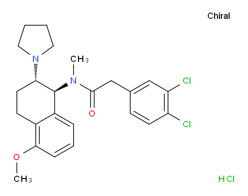 Benzeneacetamide, 3,4-dichloro-N-methyl-N-[1,2,3,4-tetrahydro-5-methoxy-2-(1-pyrrolidinyl)-1-naphthalenyl]-, monohydrochloride, trans- (9CI)