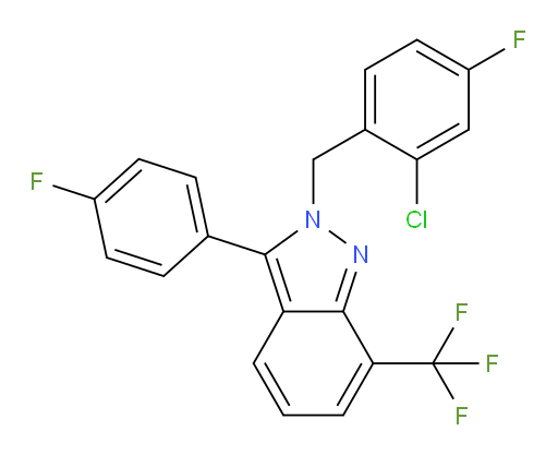 2-[(2-Chloro-4-fluorophenyl)methyl]-3-(4-fluorophenyl)-7-(trifluoromethyl)-2H-indazole (ACI)