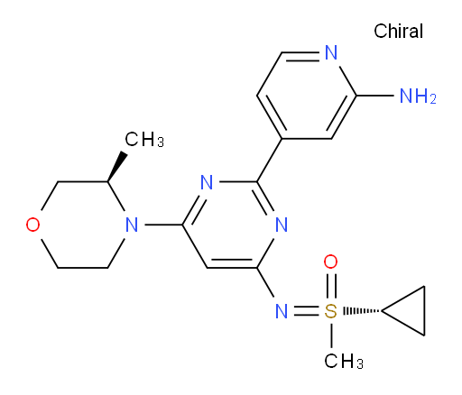 2-(2-Amino-4-pyridinyl)-N-[(R)-cyclopropylmethyloxido-λ4-sulfanylidene]-6-[(3R)-3-methyl-4-morpholinyl]-4-pyrimidinamine (ACI)