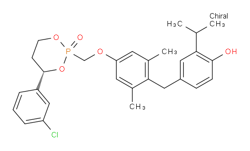 trans-(S)-2-[[3,5-Dimethyl-4-(4-hydroxy-3-isopropylbenzyl)phenoxy]methyl]-4-(3-chlorophenyl)-2-oxo-[1,3,2]dioxaphosphorinane