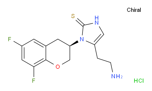 2H-Imidazole-2-thione, 5-(2-aminoethyl)-1-[(3R)-6,8-difluoro-3,4-dihydro-2H-1-benzopyran-3-yl]-1,3-dihydro-, hydrochloride (1:1) (ACI)