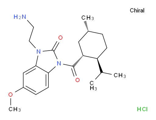2H-Benzimidazol-2-one, 3-(2-aminoethyl)-1,3-dihydro-5-methoxy-1-[[(1R,2S,5R)-5-methyl-2-(1-methylethyl)cyclohexyl]carbonyl]-, hydrochloride (1:1) (ACI)