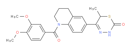 (+)-6-(3,6-Dihydro-6-methyl-2-oxo-2H-1,3,4-thiadiazin-5-yl)-1-(3,4-dimethoxybenzoyl)-1,2,3,4-tetrahydroquinoline (ACI)