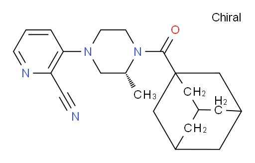 3-[(3R)-3-Methyl-4-(tricyclo[3.3.1.13,7]dec-1-ylcarbonyl)-1-piperazinyl]-2-pyridinecarbonitrile (ACI)