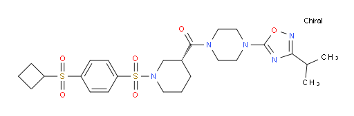 Methanone, [(3R)-1-[[4-(cyclobutylsulfonyl)phenyl]sulfonyl]-3-piperidinyl][4-[3-(1-methylethyl)-1,2,4-oxadiazol-5-yl]-1-piperazinyl]- (ACI)