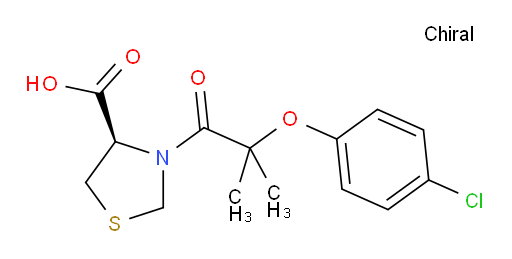 (4R)-3-[2-(4-Chlorophenoxy)-2-methyl-1-oxopropyl]-4-thiazolidinecarboxylic acid (ACI)